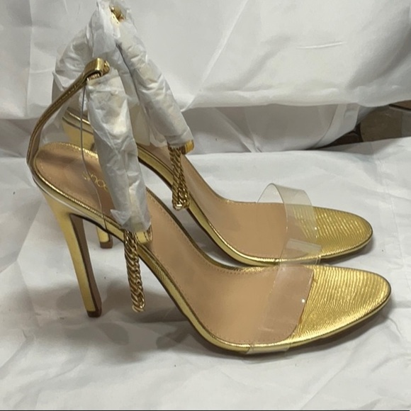 Elegant Gold High Heel Sandals - Picture 5 of 11